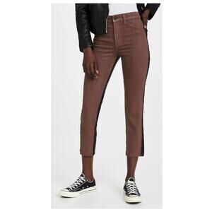 7 For All Mankind Brown Straight Leg Jeans High-Waisted